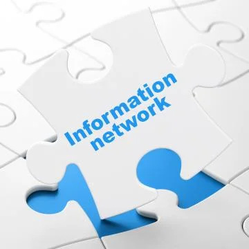 Information concept: Information Network on puzzle background Illustrazione stock