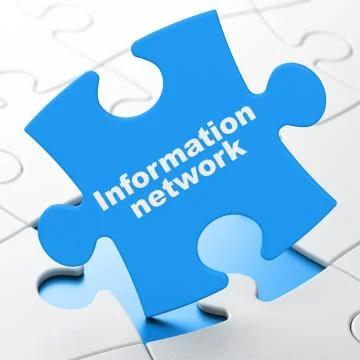 Information concept: Information Network on puzzle background Stock Illustration