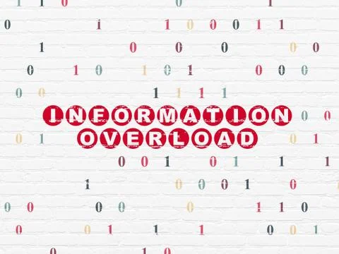 Information concept: Information Overload on wall background Stock Illustration