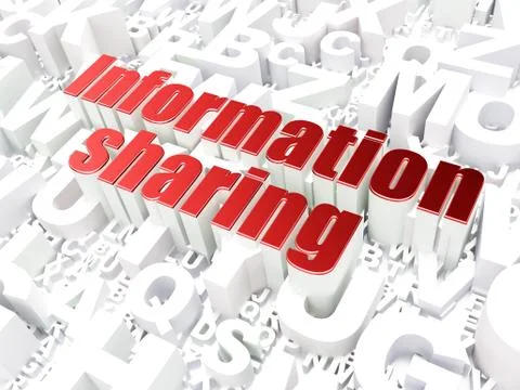 Information concept: Information Sharing on alphabet background 스톡 일러스트