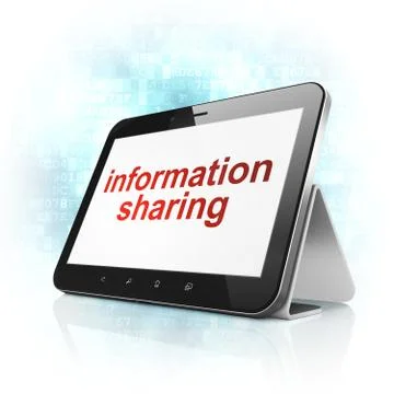 Information concept: Information Sharing on tablet pc computer Illustrazione stock