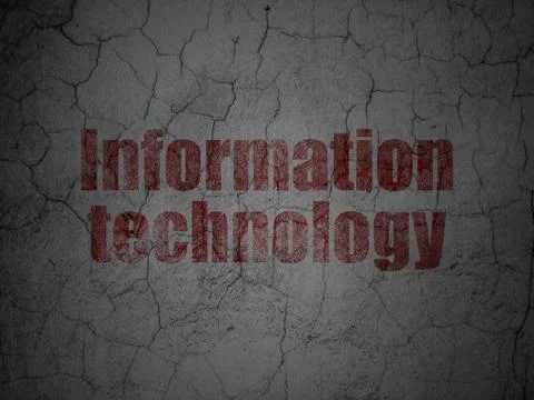 Information concept: Information Technology on grunge wall background Illustrazione stock