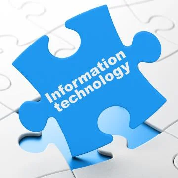 Information concept: Information Technology on puzzle background Stock Illustration
