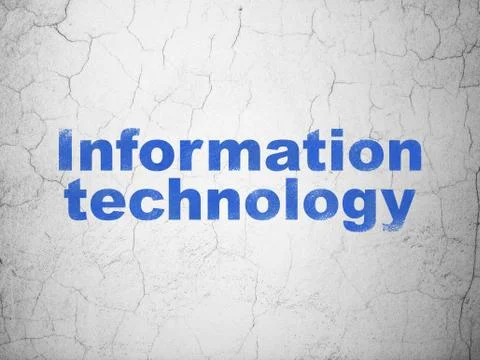 Information concept: Information Technology on wall background Illustrazione stock