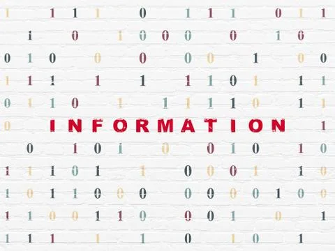 Information concept: Information on wall background Illustrazione stock