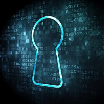 Information concept: Keyhole on digital background Stock Illustration