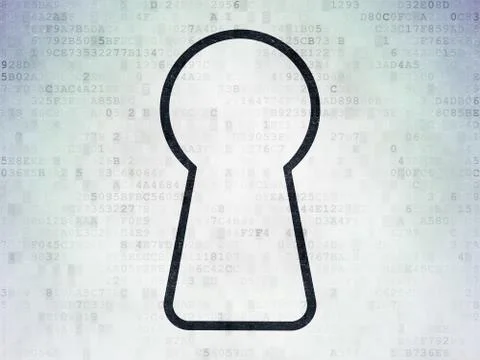 Information concept: Keyhole on Digital Paper background Stock Illustration
