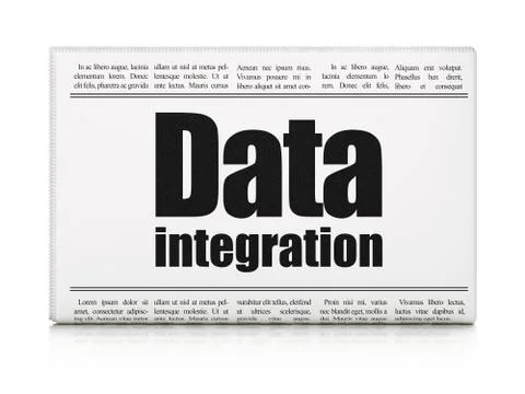Information concept: newspaper headline Data Integration Stock Illustration