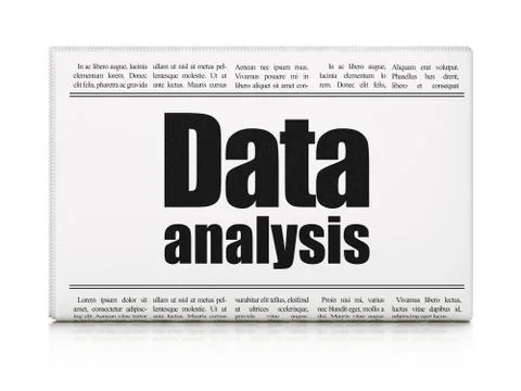 Information concept: newspaper headline Data Analysis Ilustración de archivo