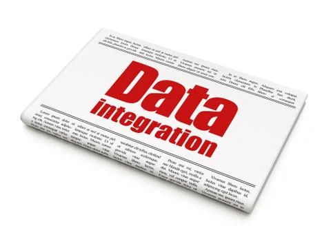 Information concept: newspaper headline Data Integration Stock Illustration