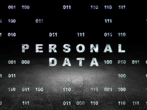 Information concept: Personal Data in grunge dark room Illustrazione stock