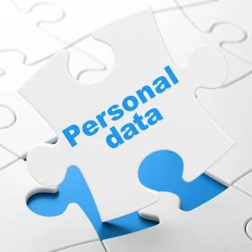Information concept: Personal Data on puzzle background 스톡 일러스트