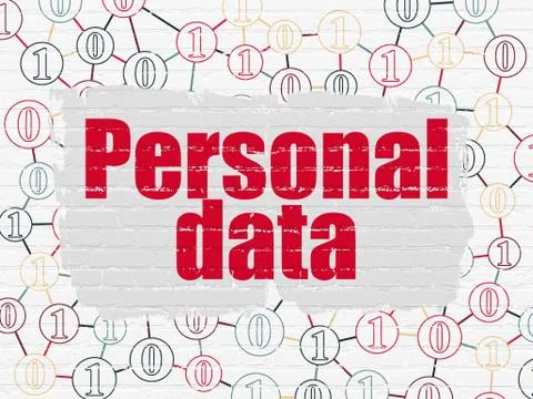 Information concept: Personal Data on wall background 库存插图