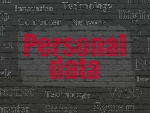 Information concept: Personal Data on wall background Illustrazione stock
