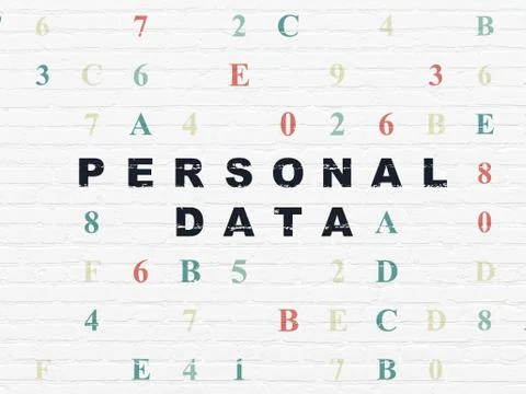 Information concept: Personal Data on wall background Illustrazione stock