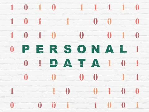 Information concept: Personal Data on wall background Stock Illustration