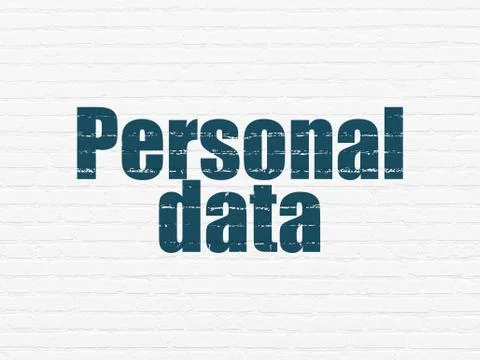 Information concept: Personal Data on wall background Stock Illustration