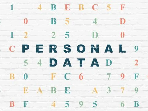 Information concept: Personal Data on wall background Illustrazione stock