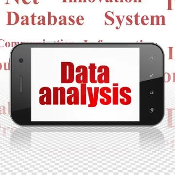 Information concept: Smartphone with Data Analysis on display Stock Illustration