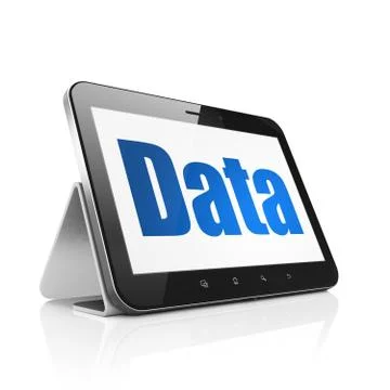 Information concept: Tablet Computer with Data on display Stock Illustration