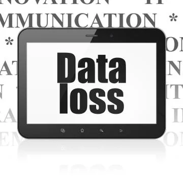 Information concept: Tablet Computer with Data Loss on display Stock Illustration
