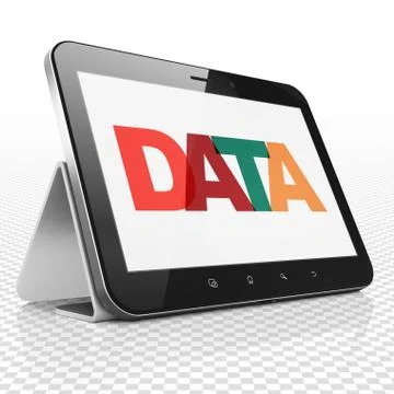 Information concept: Tablet Computer with Data on  display Stock Illustration
