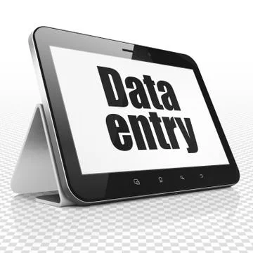 Information concept: Tablet Computer with Data Entry on display Stock Illustration