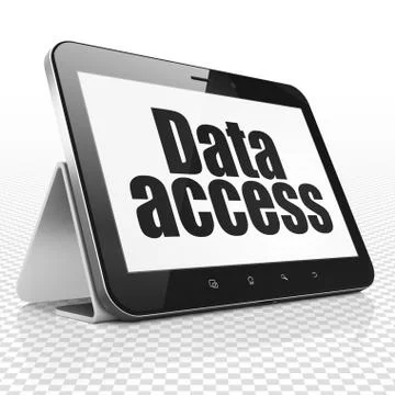 Information concept: Tablet Computer with Data Access on display 스톡 일러스트