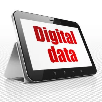 Information concept: Tablet Computer with Digital Data on display 스톡 일러스트