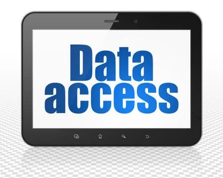 Information concept: Tablet Pc Computer with Data Access on display Illustrazione stock