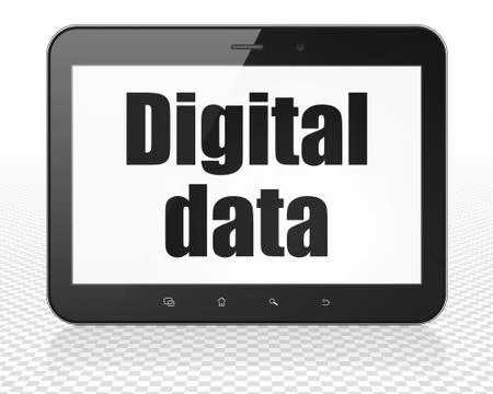 Information concept: Tablet Pc Computer with Digital Data on display Illustrazione stock