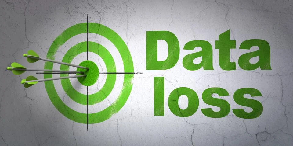 Information concept: target and Data Loss on wall background Stock Illustration