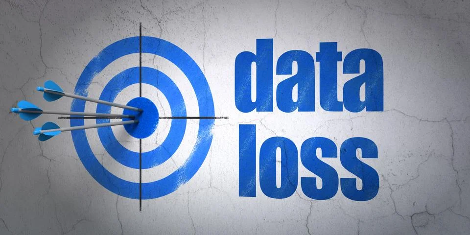 Information concept: target and Data Loss on wall background Stock Illustration