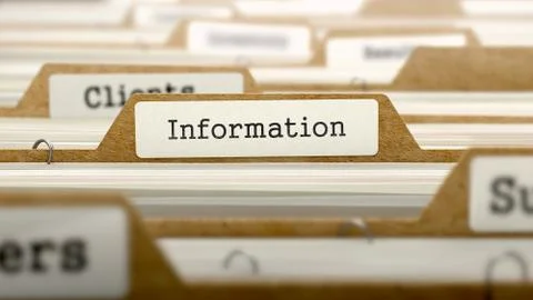 Information Concept with Word on Folder Stock Illustration