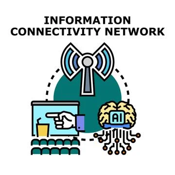 Information connectivity network concept illustrating digital technology Stock Illustration