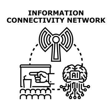 Information connectivity network concept illustrating digital technology Stock Illustration