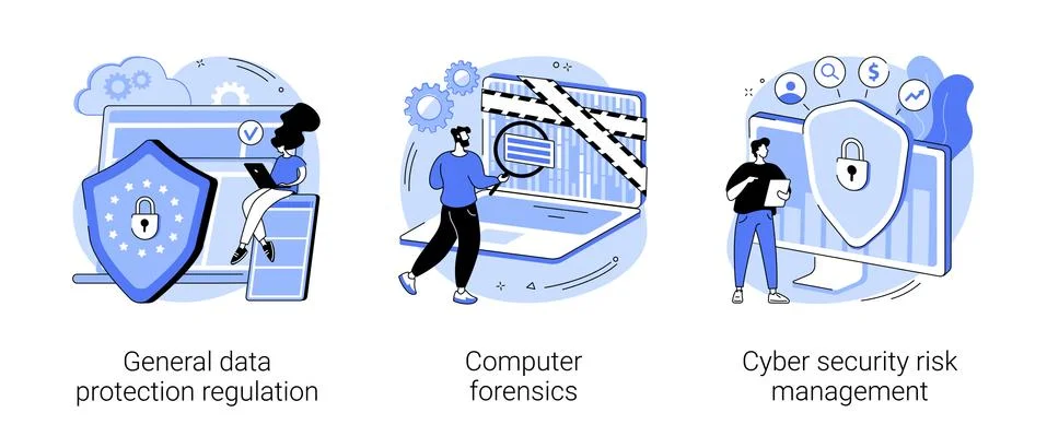 Information control and security abstract concept vector illustrations. Stock Illustration