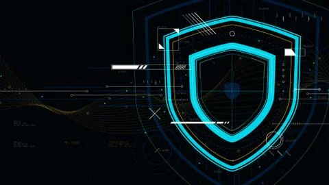 Information data and network protection, future tech technology business secu Stock Illustration