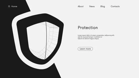 Information data and network protection, cyber system security digital shie.. Stock Illustration