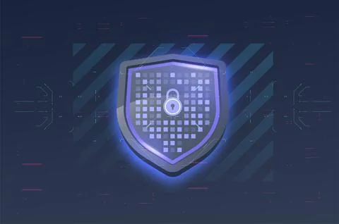 Information data and network protection. Shield protect icon. Internet privacy 库存插图