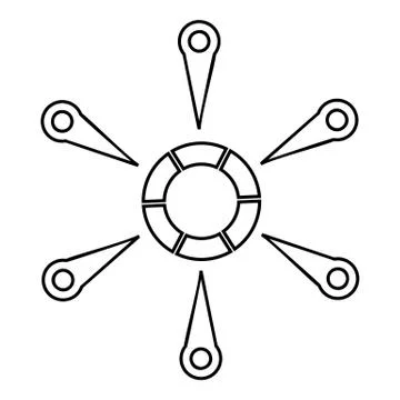 Information data icon, outline style Illustrazione stock