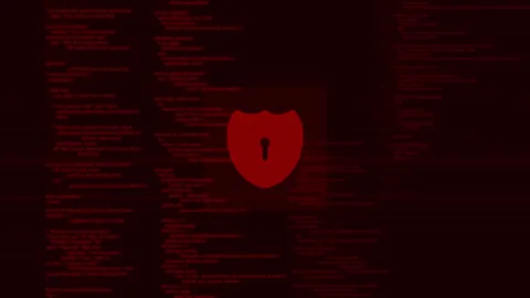 Information data protection cybersecurity against hacking and alert warning Stock Footage 300712061