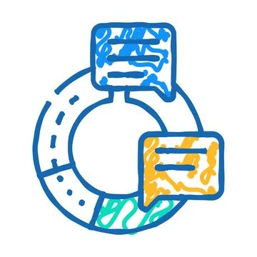 Information data science icon doodle illustration Stockillustratie