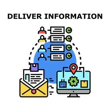 Information delivery concept with digital communication and recipient trackin Stock Illustration