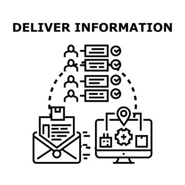 Information delivery concept with digital communication and recipient trackin イラスト素材