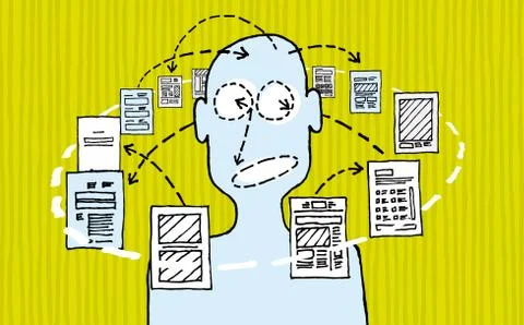 Information design and designer / data processing Stock Illustration