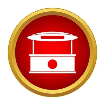 Information desk help service round red icon Stock Illustration