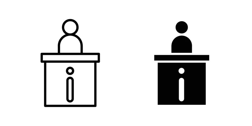 Information desk icon vector design illustrations Stock Illustration