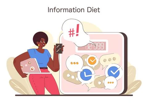 Information Diet concept. Flat vector illustration イラスト素材