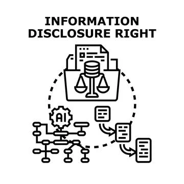 Information disclosure right depicting data privacy and legal compliance Stock Illustration